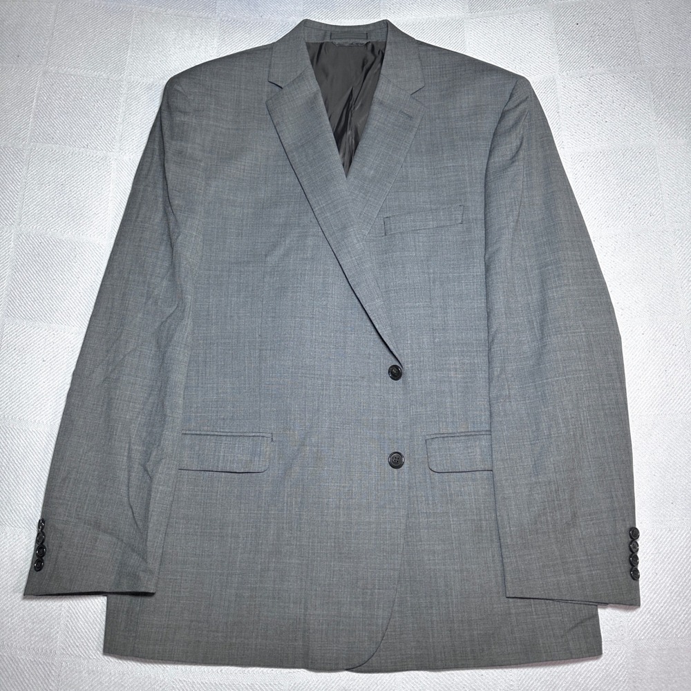 Lauren Ralph Lauren Suit Jacket 50L Wool Natural Stretch Gray Two Button Blazer